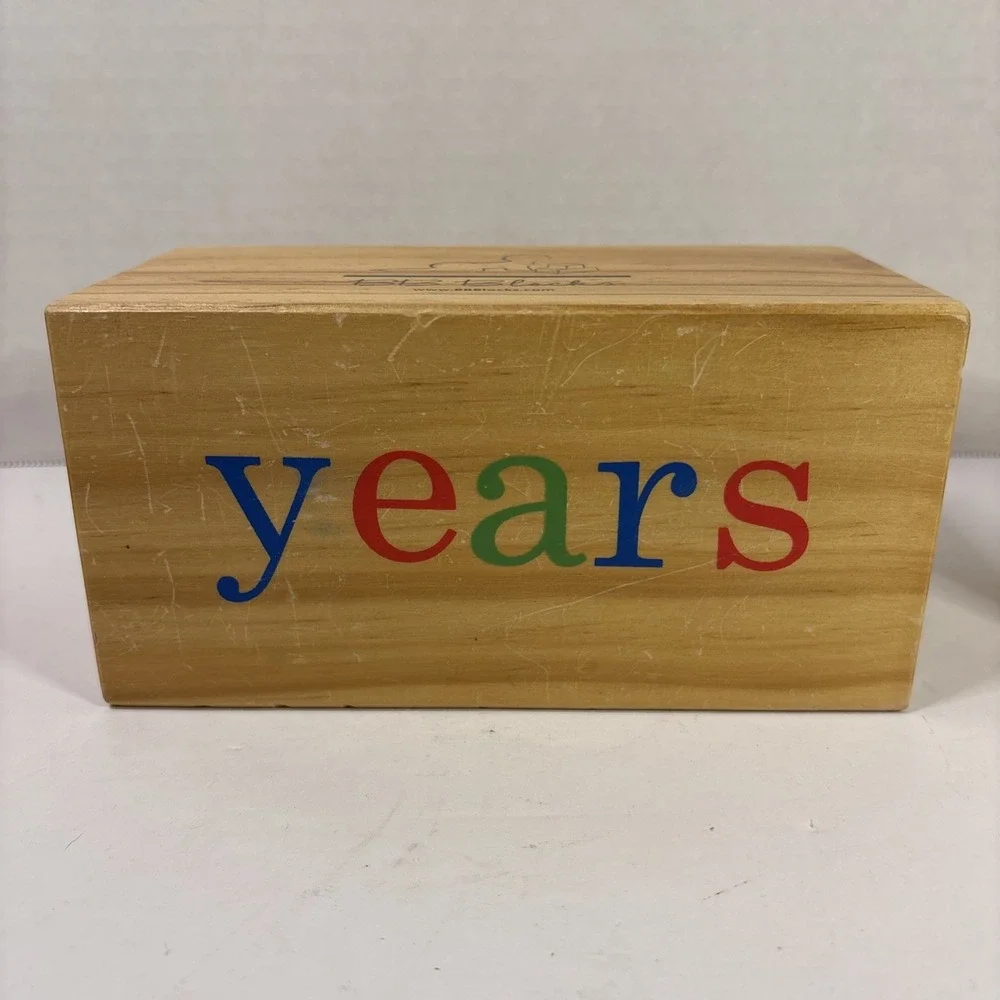 BB Blocks Wooden Baby Milestone Blocks Set Weeks Months Years Photo Prop Wood